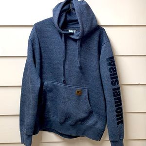 Wells Lamont  Men's Medium Grey Hooded Logo Sweatshirt
